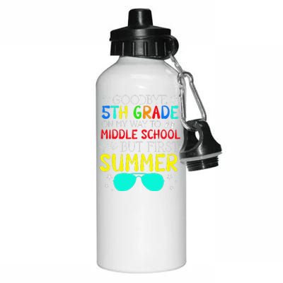 Goodbye 5th Grade Graduation To Middle School First Summer Aluminum Water Bottle