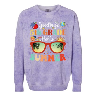 Goodbye 5th Grade Hello Summer Fifth Grade Student Teacher Colorblast Crewneck Sweatshirt