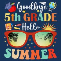 Goodbye 5th Grade Hello Summer Fifth Grade Student Teacher Cooling Performance Crew T-Shirt