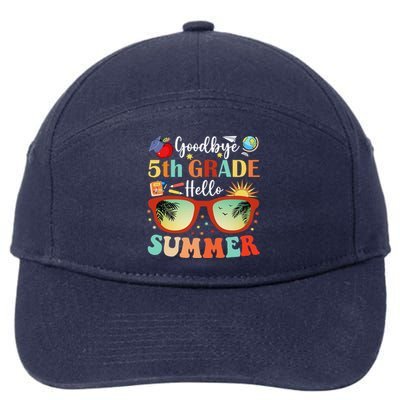 Goodbye 5th Grade Hello Summer Fifth Grade Student Teacher 7-Panel Snapback Hat