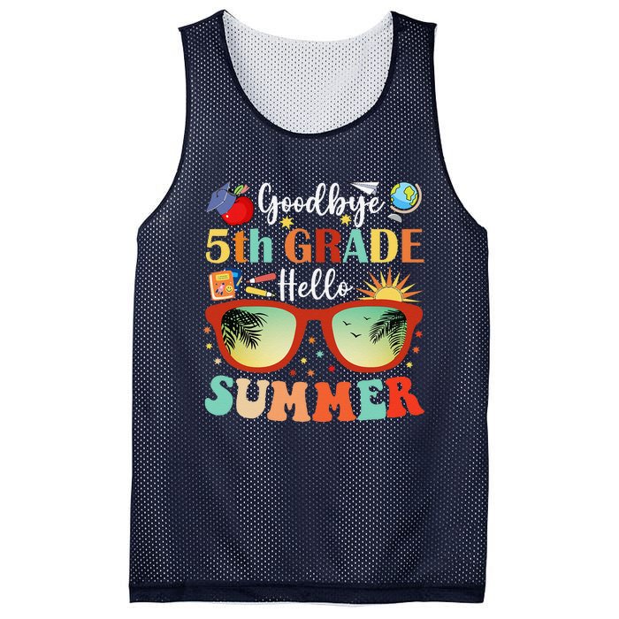 Goodbye 5th Grade Hello Summer Fifth Grade Student Teacher Mesh Reversible Basketball Jersey Tank