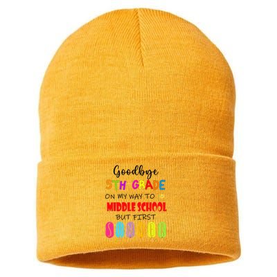 Goodbye 5th Grade Graduation To Middle school Hello Summer Sustainable Knit Beanie