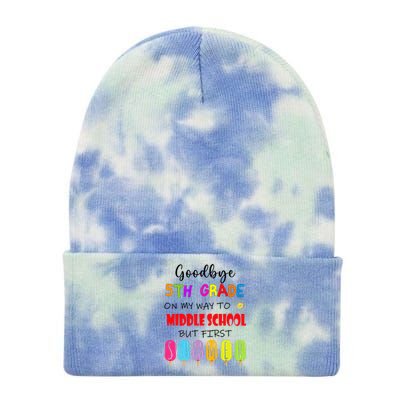 Goodbye 5th Grade Graduation To Middle school Hello Summer Tie Dye 12in Knit Beanie