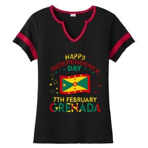 Grenada 50th Independence Day Grenadian Pride Grenada Flag Ladies Halftime Notch Neck Tee