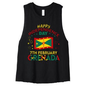 Grenada 50th Independence Day Grenadian Pride Grenada Flag Women's Racerback Cropped Tank