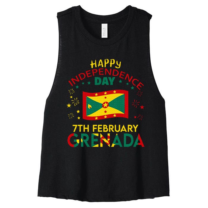 Grenada 50th Independence Day Grenadian Pride Grenada Flag Women's Racerback Cropped Tank