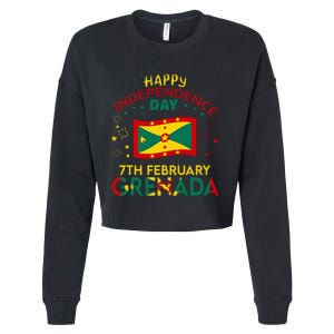 Grenada 50th Independence Day Grenadian Pride Grenada Flag Cropped Pullover Crew