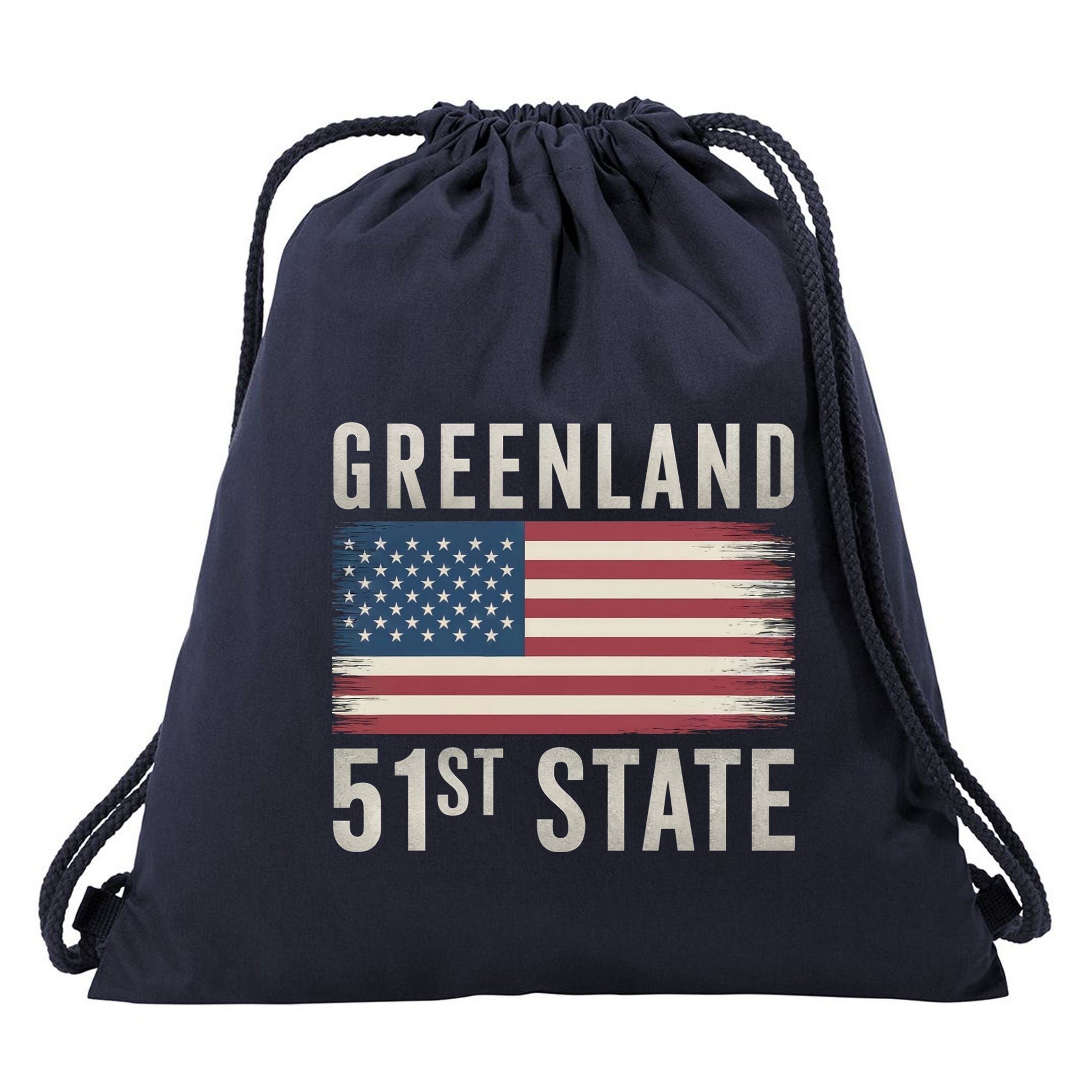 Greenland 51st State Drawstring Bag