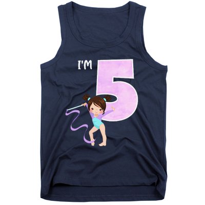 Girl's 5 Year Old Gymnast 5th Birthday Party Gymnastics Tank Top