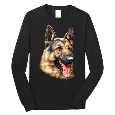 German Shepherd Face Long Sleeve Shirt