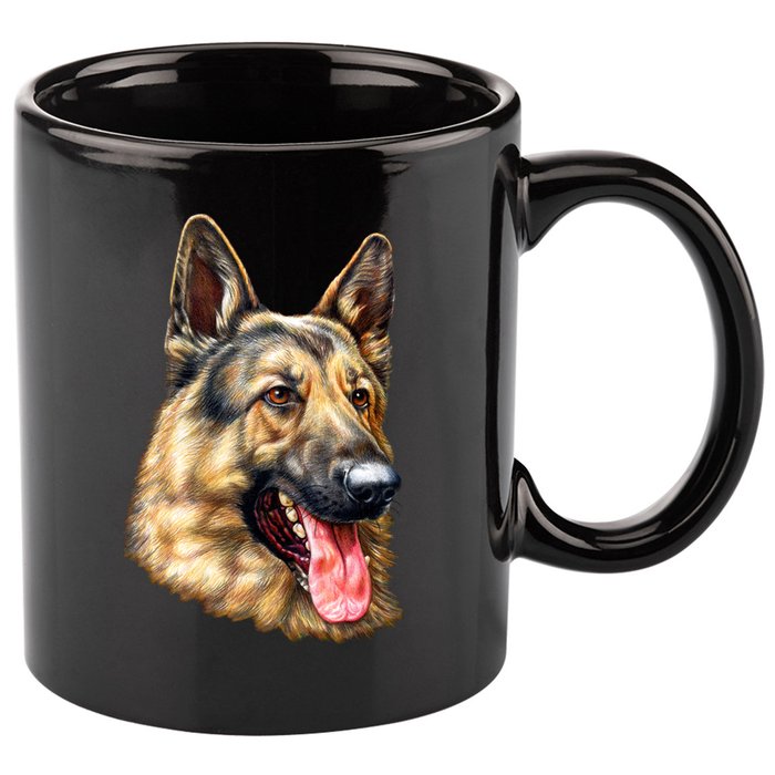 German Shepherd Face 11oz C Handle Ceramic Mug