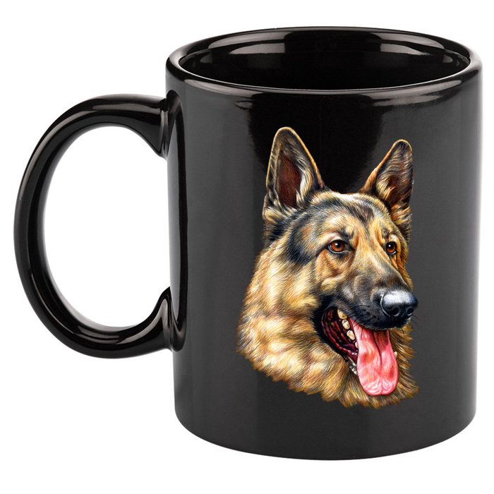 German Shepherd Face 11oz C Handle Ceramic Mug