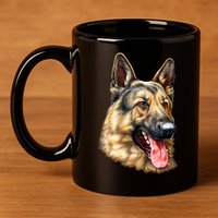German Shepherd Face 11oz C Handle Ceramic Mug