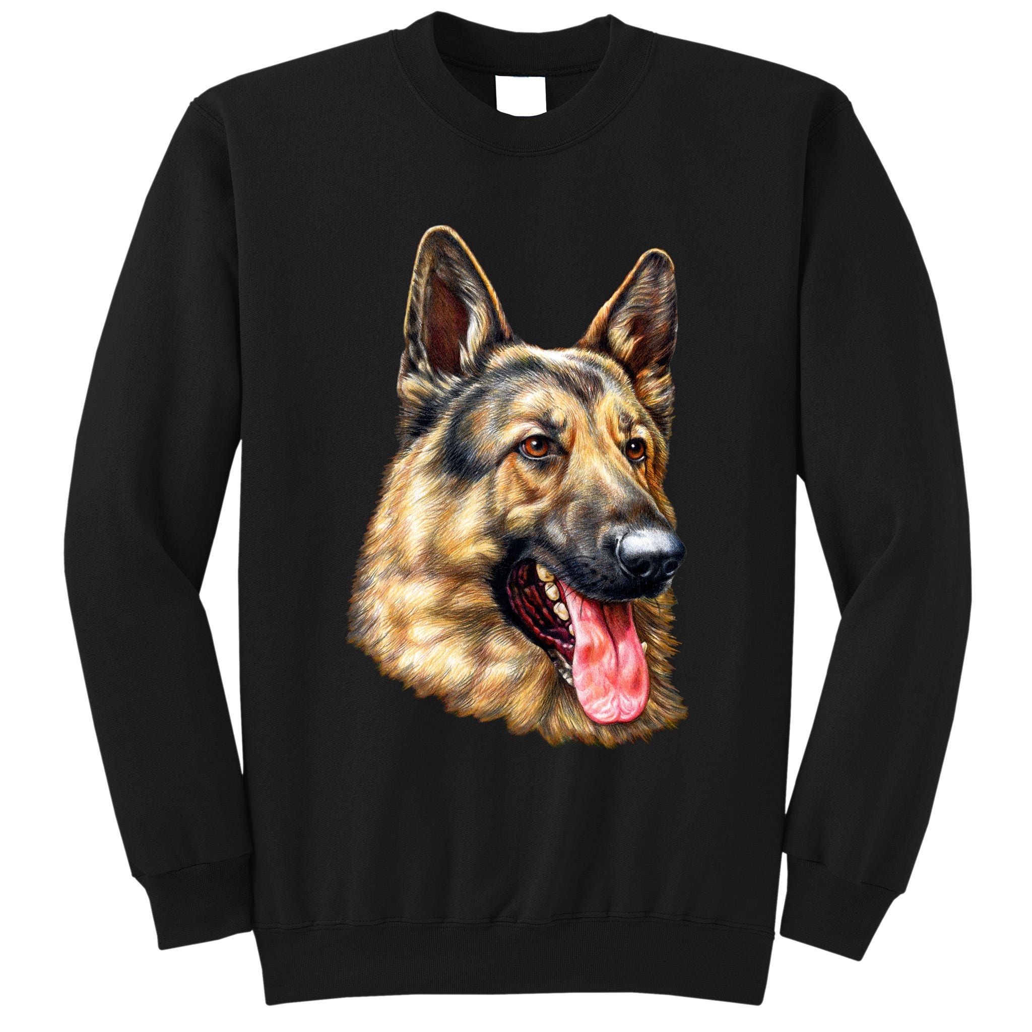 German Shepherd Face Tall Sweatshirt