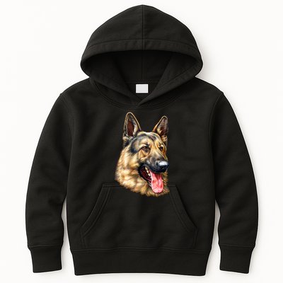 German Shepherd Face Kids Hoodie