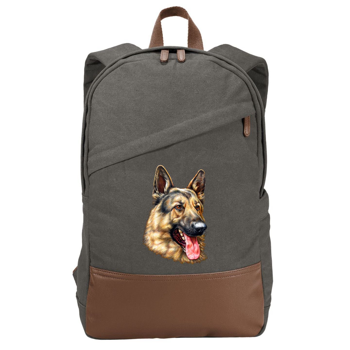 German Shepherd Face Cotton Canvas Backpack