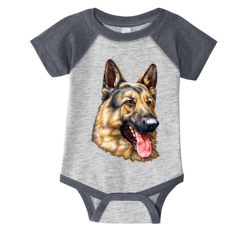 German Shepherd Face Infant Baby Jersey Bodysuit