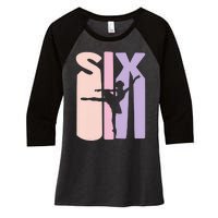 Girl 6th Birthday Gift Ballet Dancer 6 Years Old Ballerina Girl Women's Tri-Blend 3/4-Sleeve Raglan Shirt