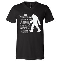 Genesis 64 Christian Sasquatch V-Neck T-Shirt