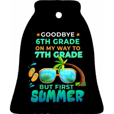 Goodbye 6th Grade Graduation To 7th Grade Hello Summer Ceramic Bell Ornament