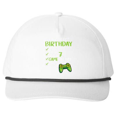 Gamer 7th Birthday Gaming 7 Years Old Perfect Gift Snapback Five-Panel Rope Hat