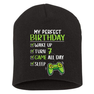 Gamer 7th Birthday Gaming 7 Years Old Perfect Gift Short Acrylic Beanie