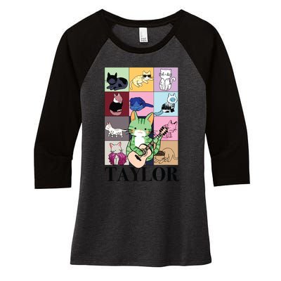 Groovy 70s Cat Women's Tri-Blend 3/4-Sleeve Raglan Shirt