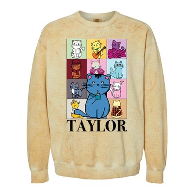 Groovy 70s Cat Colorblast Crewneck Sweatshirt