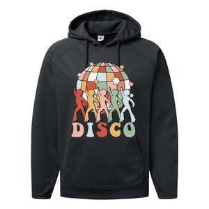 Groovy 70s Disco Ball Dancing Queens Kings Performance Fleece Hoodie