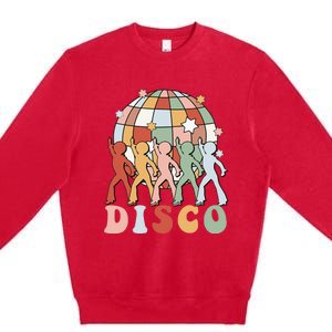 Groovy 70s Disco Ball Dancing Queens Kings Premium Crewneck Sweatshirt