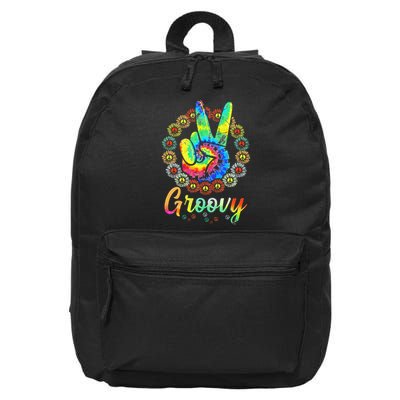 Groovy 70's Tie Dye Vintage 70s Retro 70's Hippie Costume 16 in Basic Backpack