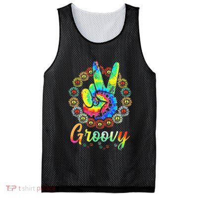 Groovy 70's Tie Dye Vintage 70s Retro 70's Hippie Costume Mesh Reversible Basketball Jersey Tank