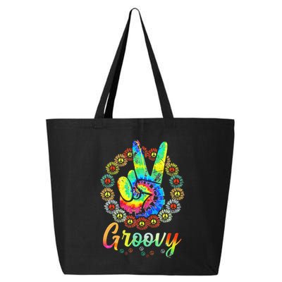Groovy 70's Tie Dye Vintage 70s Retro 70's Hippie Costume 25L Jumbo Tote