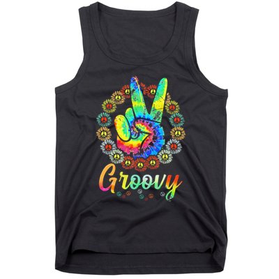 Groovy 70's Tie Dye Vintage 70s Retro 70's Hippie Costume Tank Top