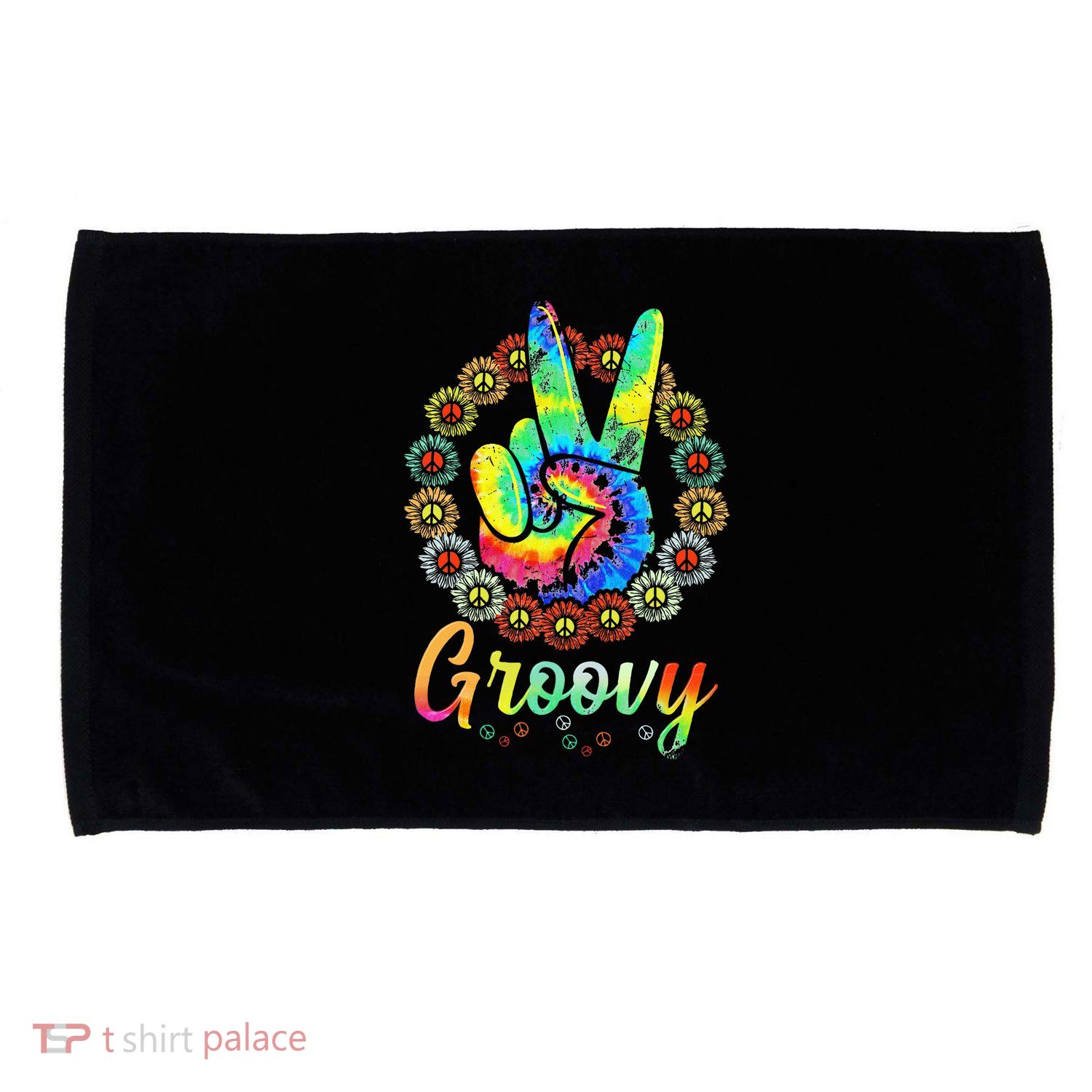 Groovy 70's Tie Dye Vintage 70s Retro 70's Hippie Costume Microfiber Hand Towel