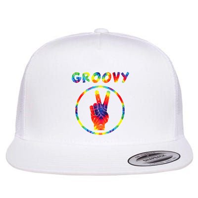 Groovy 70's Tie Dye   Vintage  For Retro Party Flatbill Hat