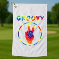 Groovy 70's Tie Dye   Vintage  For Retro Party Golf Towel