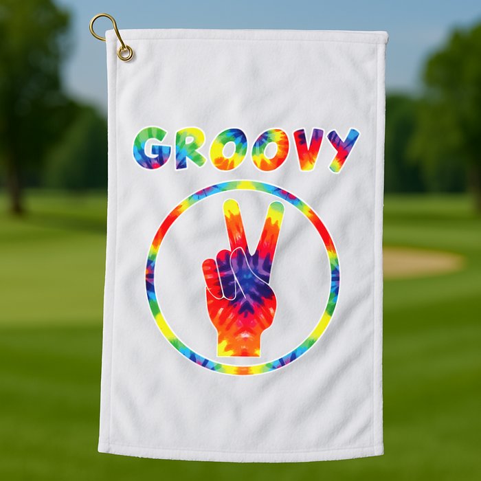 Groovy 70's Tie Dye   Vintage  For Retro Party Golf Towel