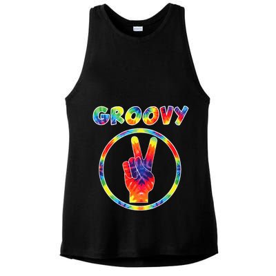 Groovy 70s Tie Dye Vintage For Retro Party Ladies PosiCharge Tri-Blend Wicking Tank