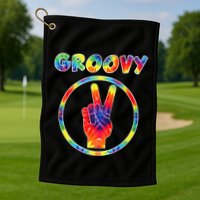 Groovy 70s Tie Dye Vintage For Retro Party Golf Towel