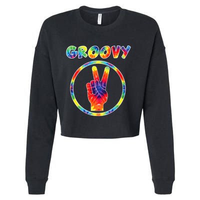 Groovy 70s Tie Dye Vintage For Retro Party Cropped Pullover Crew
