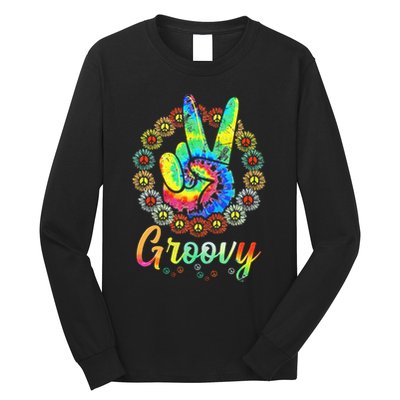 Groovy 70s Tie Dye Vintage 70s Retro 70s Hippie Costume Long Sleeve Shirt