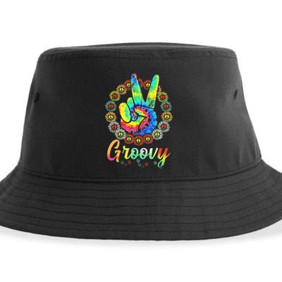 Groovy 70s Tie Dye Vintage 70s Retro 70s Hippie Costume Sustainable Bucket Hat