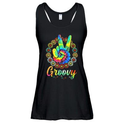 Groovy 70s Tie Dye Vintage 70s Retro 70s Hippie Costume Ladies Essential Flowy Tank