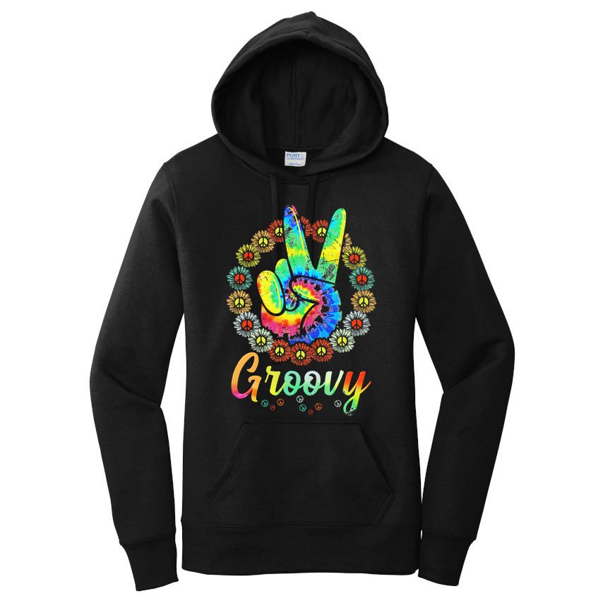 Groovy 70s Tie Dye Vintage 70s Retro 70s Hippie Costume Women's Pullover Hoodie
