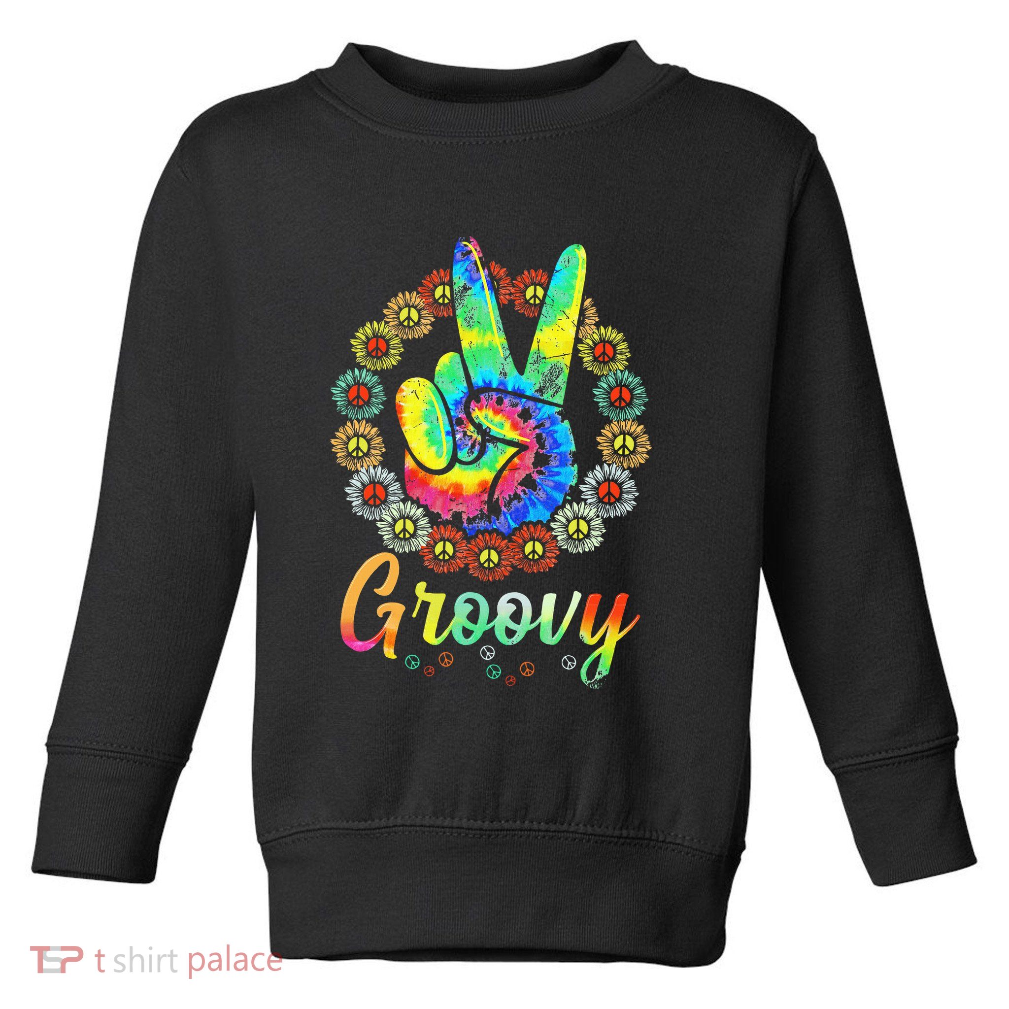Groovy 70s Tie Dye Vintage 70s Retro 70s Hippie Costume Toddler Sweatshirt