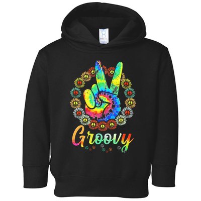 Groovy 70s Tie Dye Vintage 70s Retro 70s Hippie Costume Toddler Hoodie