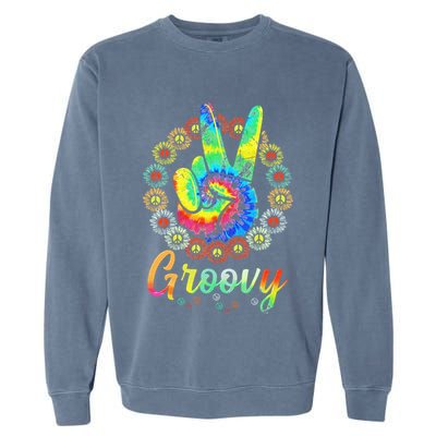 Groovy 70s Tie Dye Vintage 70s Retro 70s Hippie Costume Garment-Dyed Sweatshirt