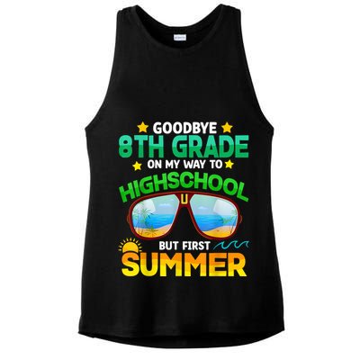 Goodbye 8th Grade Graduation To Highschool Hello Summer Him Ladies PosiCharge Tri-Blend Wicking Tank
