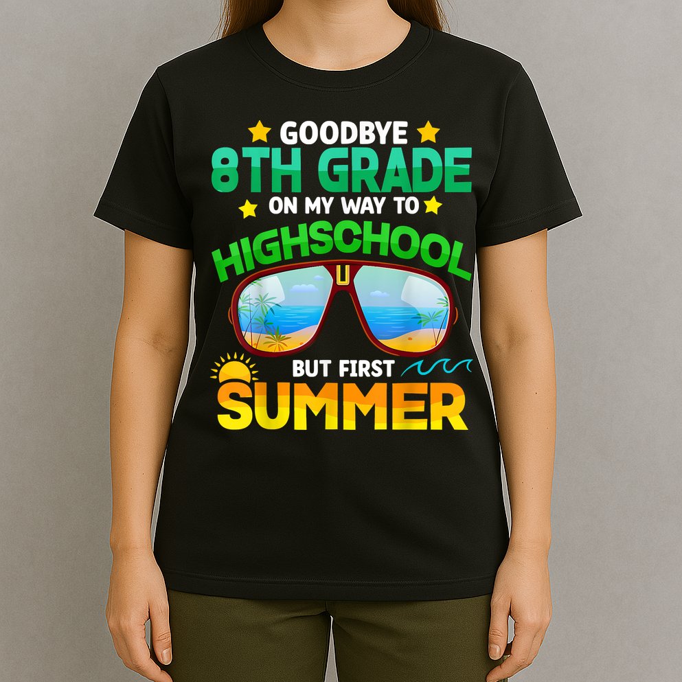 Goodbye 8th Grade Graduation To Highschool Hello Summer Him T-Shirt
